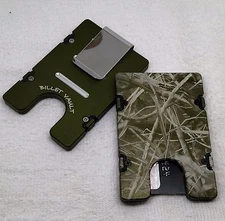 Camo, Billet Vault Aluminum Wallet/Credit Card Holder, RFID protection, Green 