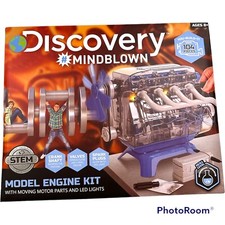 New STEM Discovery Model Engine Kit with Moving Parts and LED Lights NIB, Engine