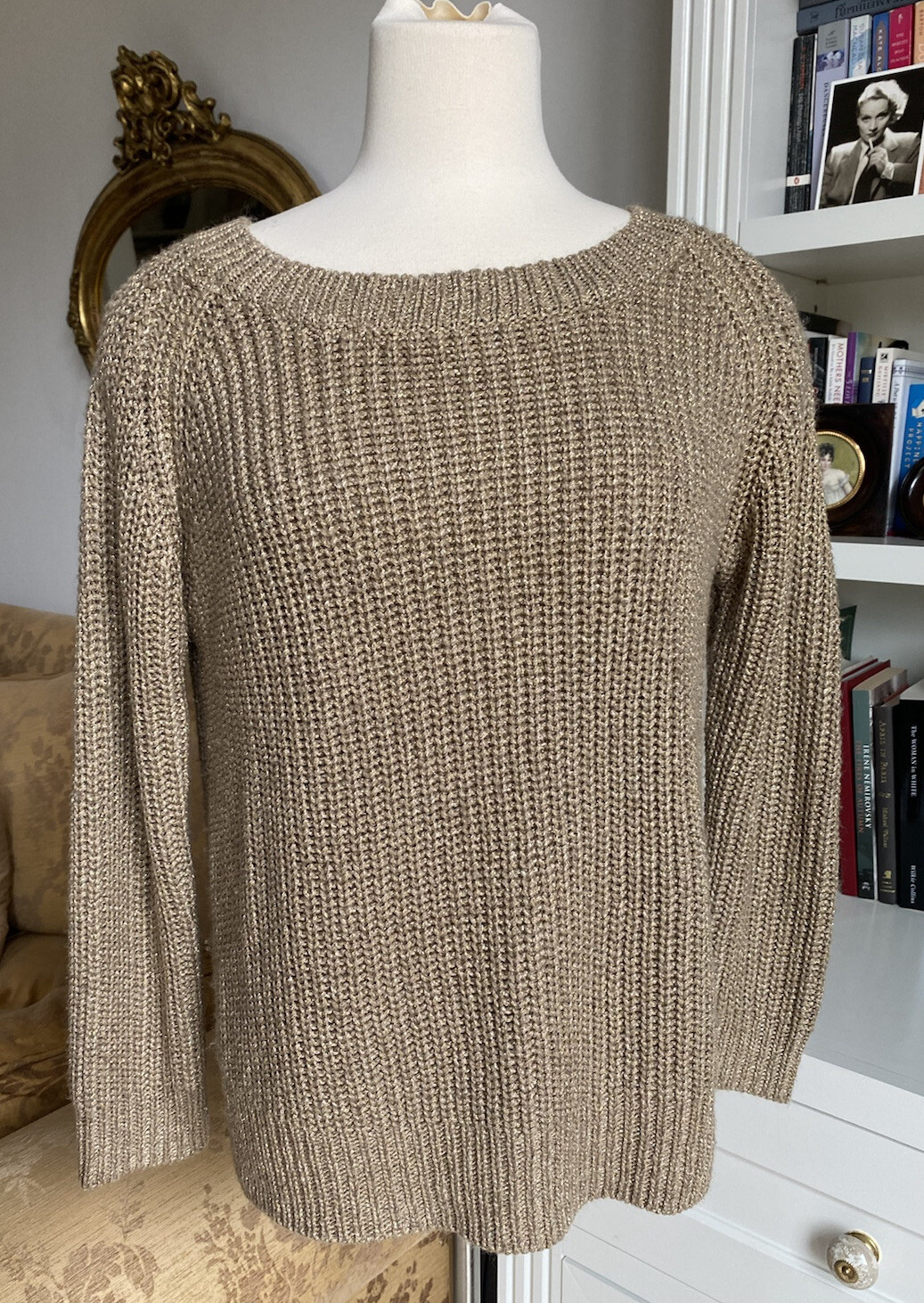 ZARA Knit Sweater Gold With Elbow 