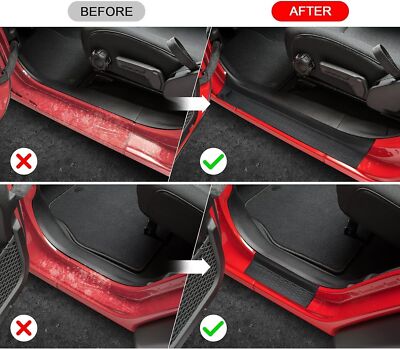 Set Of 4 Door Sill Guard Protectors For Jeep Wrangler JL / JLU 2018–2024 – Black Rubber