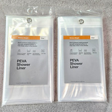 2 PACK Peva Shower Liner Medium Weight Clear 71" x 71" New, Sealed