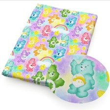 Care Bear FAUX LEATHER SHEET 8" X 12" 1218744 Rainbow Bear SMOOTH TEXTURE