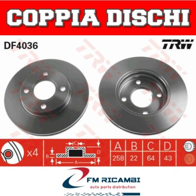TRW DF4036 Remschijf TARCZA HAM. FORD P. FOCUS