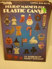 Leisure Arts Plastic Canvas Pattern Book Holiday Magnets