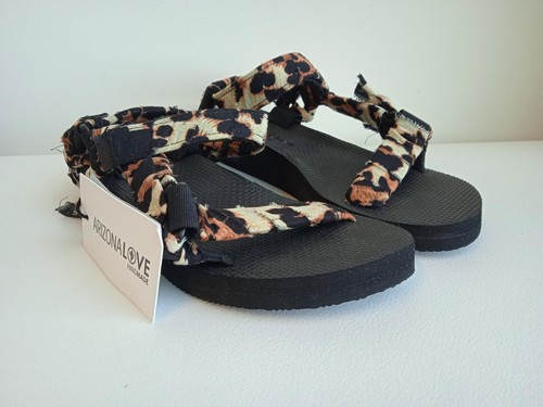 ARIZONA LOVE Ladies Brown u0026 Black Leopard Print Trekky Sandals Size EU38  UK5 | eBay