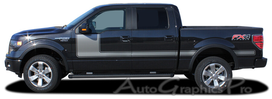Hockey Side Vinyl Graphics Kit FORCE ONE Decals Stripes for 2009-2014 Ford F-150