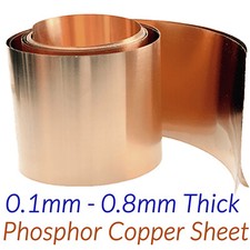Phosphor Copper Sheet Roll Metal Foil Plate Strip 0.01-1mm Thick 10-300mm Wide