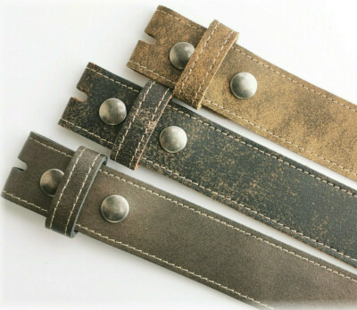 Wechselgürtel ohne Schließe abgenäht Leder 3 Farben 4 cm Tracht Druckknopfgürtel