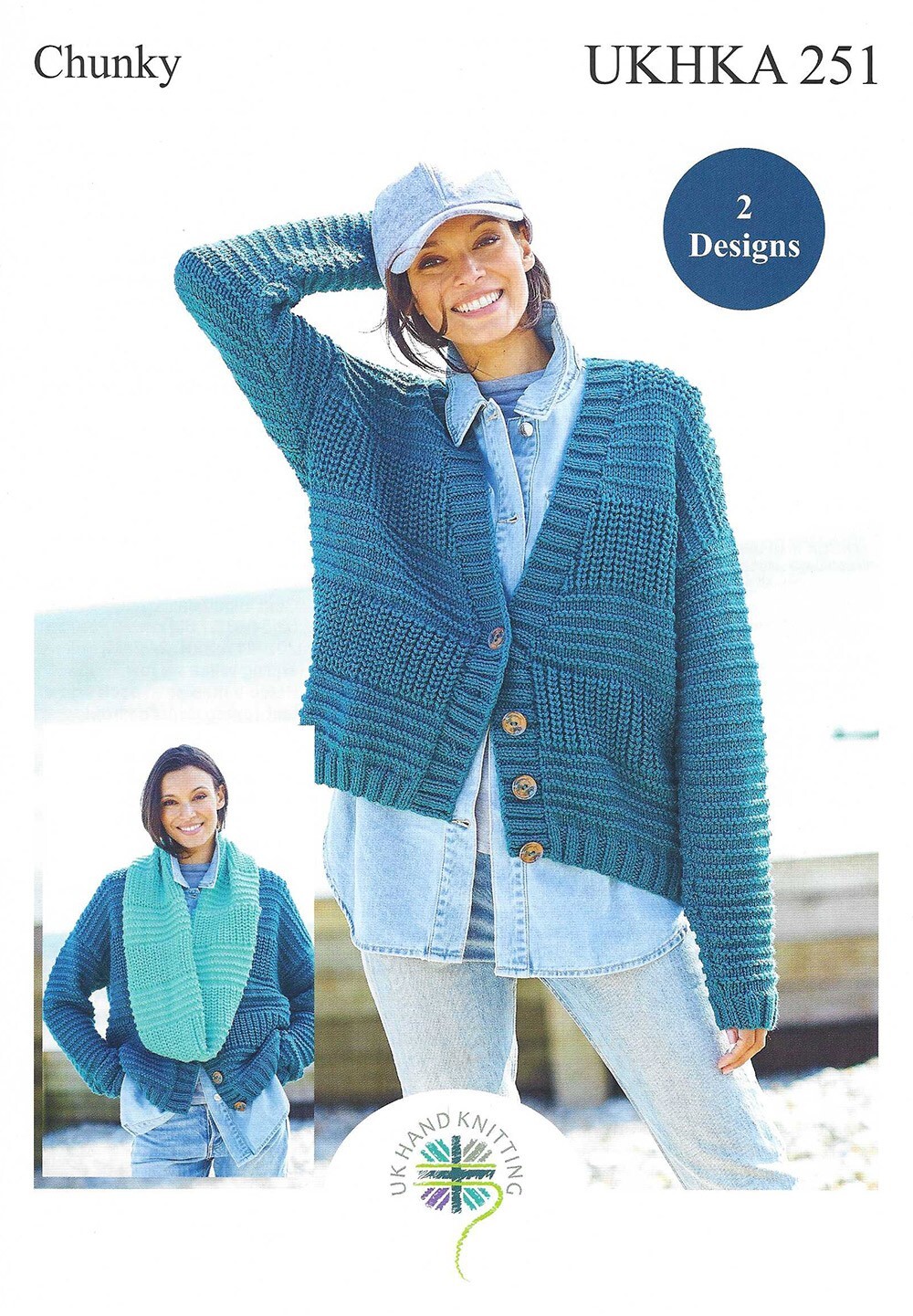 UKHKA 251 Chunky Knitting Pattern Womens Jacket and Snood Winter Accessories