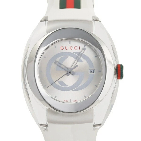 Montre unisexe Gucci YA137102A Sync Quartz cadran argenté ronde analogique du Japon
