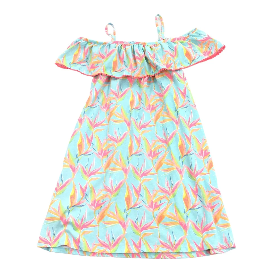 Nautica Birds of Paradise Tropical Floral Print Off The Shoulder Dress Large L - Image 2 of 4