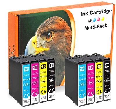 8x Patronen für Epson Expression Home XP-302 XP-305 XP-312 XP-313 XP-315 XP-33
