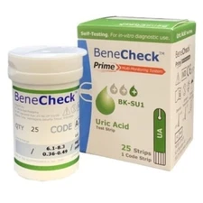 BENECHECK Prime Uric Acid Test Strips (25 Strips) EXP 2026