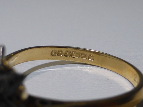 18ct Gold Sapphire Diamond Ring .5ct 3.2gm UK Hallmark Size O Boxed - Picture 11 of 21