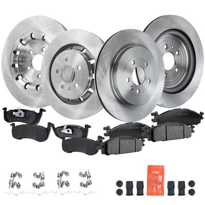 Brake Disc and Pad Kit For 2013-2019 Lincoln MKT Front and Rear Plain Surface