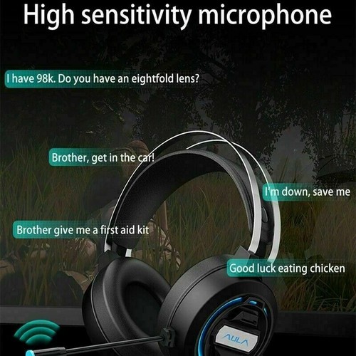 AULA S603 Stereo Gaming Headphones Wired USB2.0 Headset Gamer Deep Bass Earphone - Picture 8 of 12