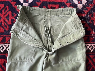 Vintage 50s US Army OG-107 Pants Button Fly Military Women Trouser
