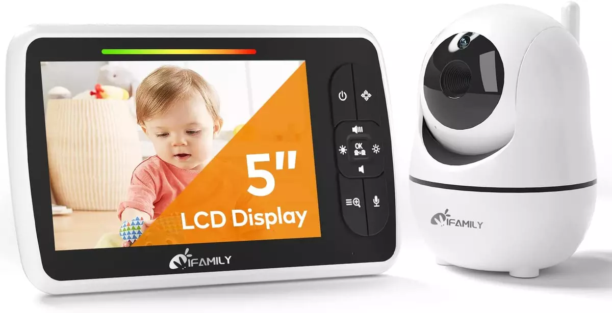 Baby Monitor with Camera and Audio 5 Inch Video Baby Monitor with Remote