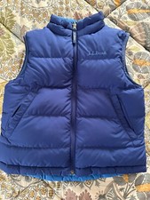 LL Bean Kids Reversible Down Field Vest Size 8