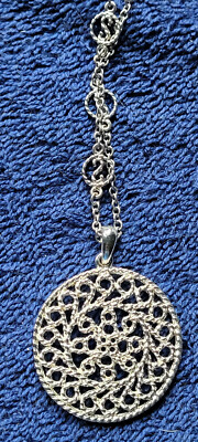 New ''Silver Tone'' Long Necklace Dressy Classy Pretty Nice Collectible Decorate  