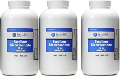 Rising Sodium Bicarbonate Tablets 650mg 1000ct(3 Pack)