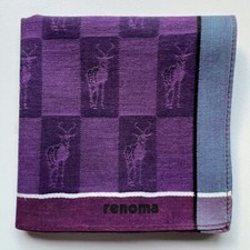HANDKERCHIEF ART VINTAGE DEER CHECKS PLAIN MEN'S POCKET SQUARE COTTON 18" B0115