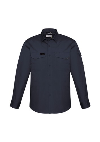 Syzmik Men's Rugged Cooling Long Sleeve Shirt Sleeve Roll up Tab Arm Pocket Cott - Picture 8 of 9