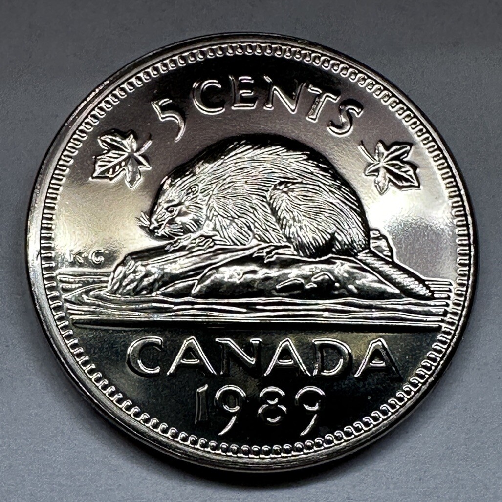 1989 Canadian Nickel 5cent Proof-Like Coin from Mint Set