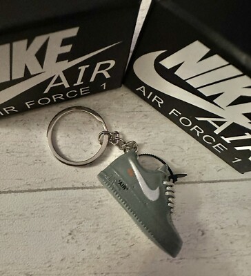 Nike Air Force 1 3D Trainer Sneaker Schlüsselanhänger Grau Schuh Mini Low Geschenkbox Autoschlüssel