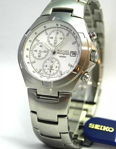 Seiko Tachymeter Chrono 100m Men s Watch SNA153P1 eBay