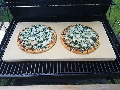 Bearbeitete Pizzaplatte 60 x 30 x 3 cm Backofenplatte  Brotbackstein Grillstein