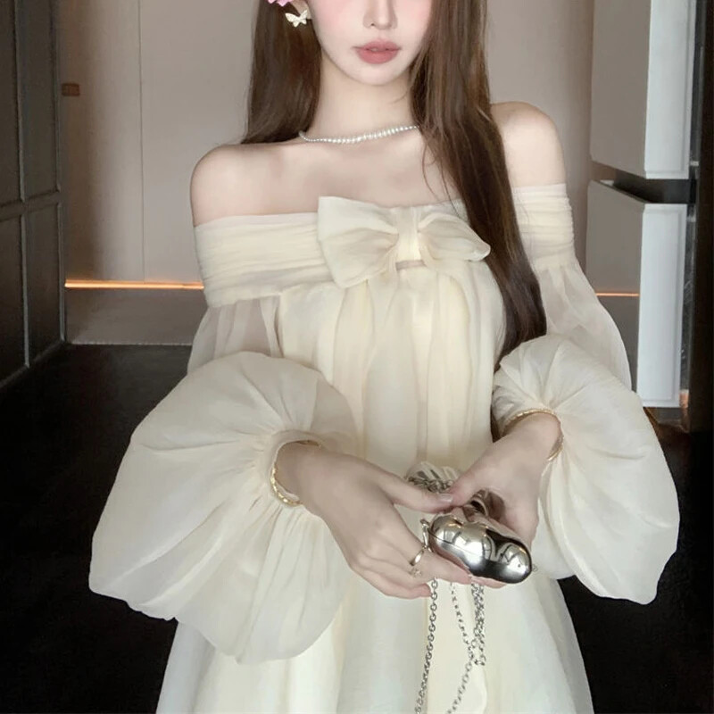 Women Off Shoulder Bow Cute Mini Dress Solid Long Sleeve Loose Irregular Dresses | eBay Women Off Shoulder Bow Cute Mini Dress Solid Long Sleeve Loose Irregular Dresses | eBay