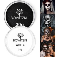 Halloween Makeup Kit Black White Face Paint Clown White Makeup Classic Pro Paint