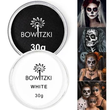 Halloween Makeup Kit Black White Face Paint Clown White Makeup Classic Pro Paint