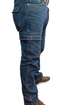 Pantaloni Uomo Cargo jeans da lavoro con Tasche Laterali Multi-tasche  tasconi | eBay