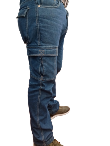Pantaloni Uomo Cargo jeans da lavoro con Tasche Laterali Multi-tasche  tasconi | eBay