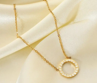 Damen Schmuck Halskette Damen Edelstahl Schmuck Mit AnhäNger Aus Zirkon
