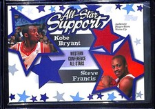 2004-05 Topps All Star Support Dual Relic #ASR-BF Kobe Bryant and Steve Francis 