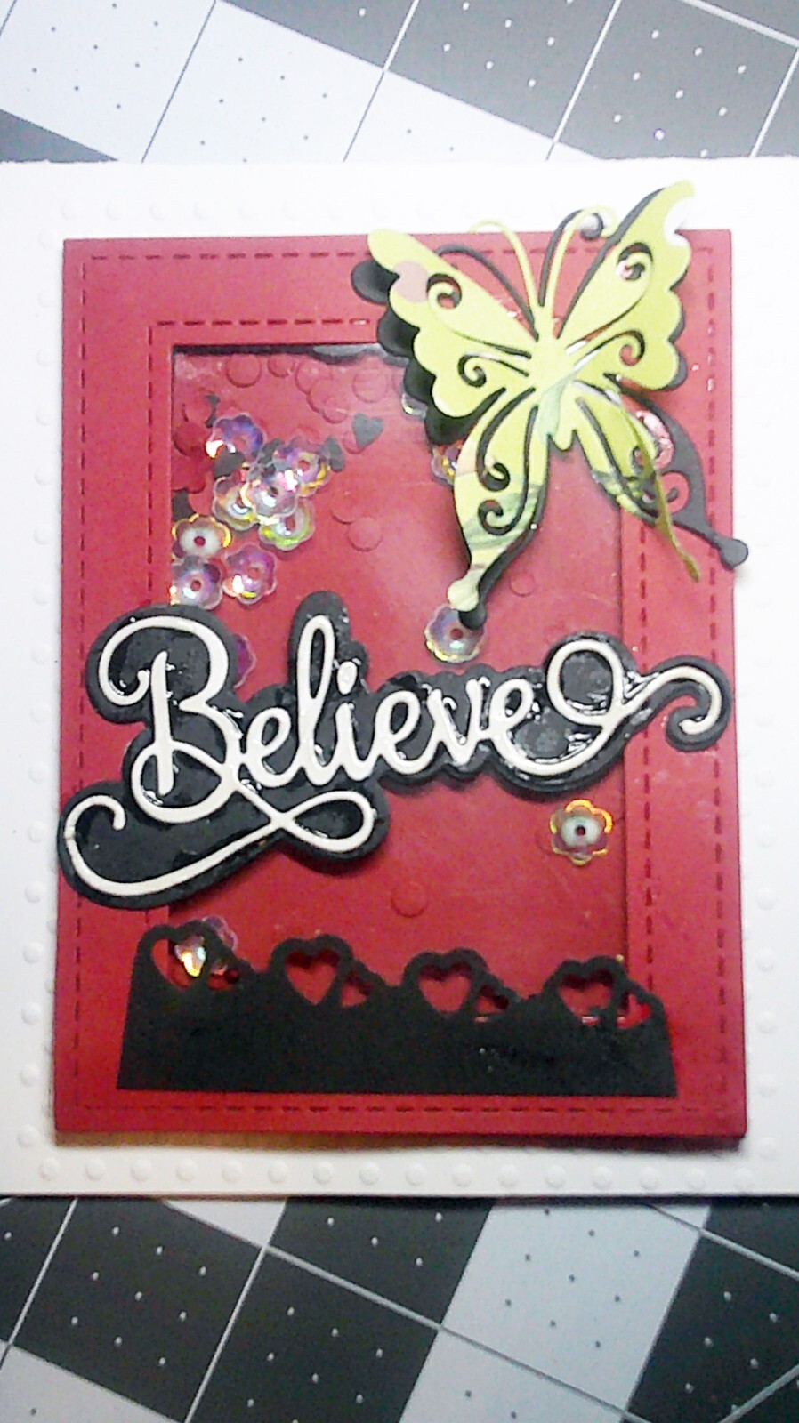 Believe shaker handmade blank greeting card can add your love and
