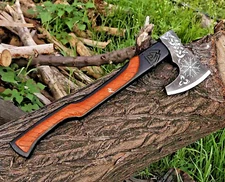 CUSTOM HAND MADE VIKING AXE HATCHET INTEGRAL TOMAHAWK HIGH CARBON STEEL 2623