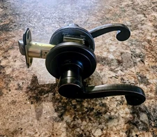  Privacy Antique Brass Lever Handle Door Locks Knobs for Bedroom or Bathroom