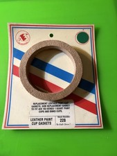 AES Spray Gun Cup Gaskets, Pak of 6, Leather, 3.5  Diameter, 3/32  Thick, New