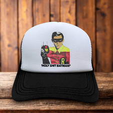 Holy Sh*t Batman! Gorra de batimóvil Adam West Burt Ward Robin negra para hombre