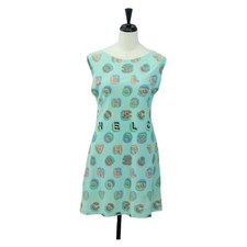 CHANEL One Piece Nylon Green CC Auth 179164M