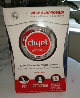 Dryel at Home Dry Cleaner Kit with 5 Cleaning Cloths ~ New in Box
