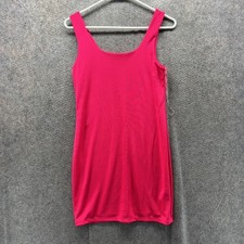 A New Day Dress Womens XS Pink Ribbed Knit Scoop Neck Tank Mini Bodycon Casual