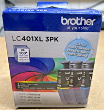 Genuine Brother LC401XL 3PK Cyan/Magenta/Yellow Ink for MFC-J1010DW/J1170DW