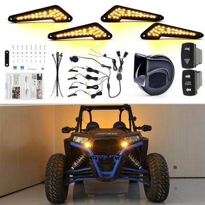 For Polaris RZR 800 900 1000 XP UTV Side by Side Turn Signals Light Kit w/ Horn