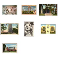 Lot of 7 Vintage George Washington Postcards Linen Virginia Bridge Reproduction