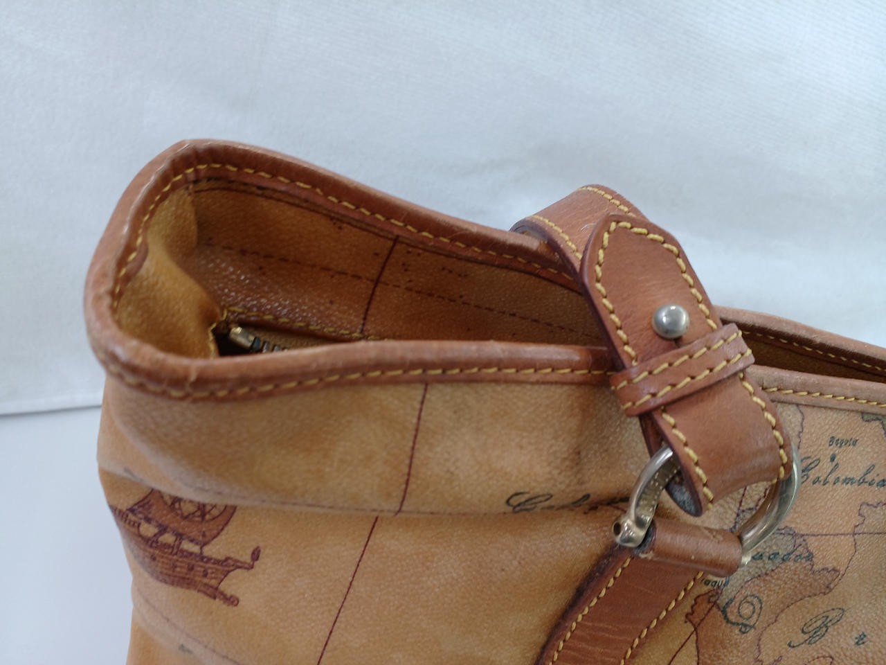 Shoulder Tote Bag BEG Model Map Pattern PRIMA CLA… - image 6